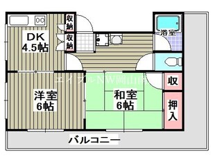 岡山駅 バス25分  千鳥町下車：停歩5分 4階の物件間取画像